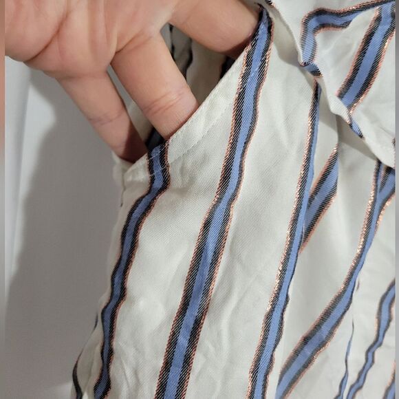 Copper key 2 piece shorts And Blouse Set Striped Sz Large NWT - Picture 7 of 11